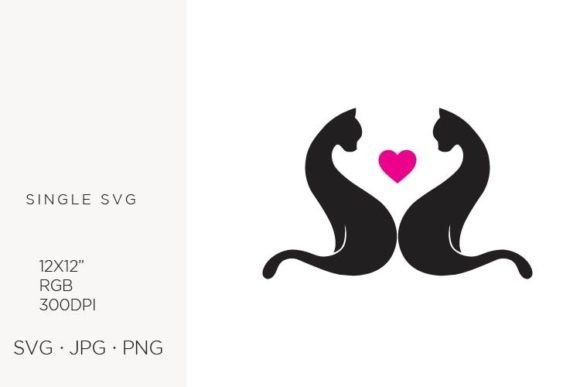 Abstract Cats Love: Versatile Logo & Art Element