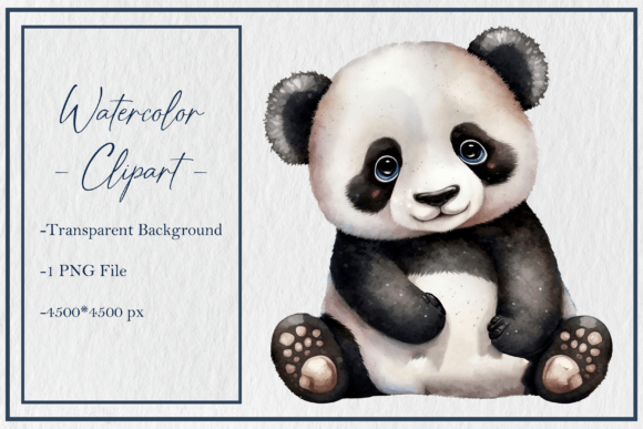 Charming Watercolor Panda Clipart for Creative Projects