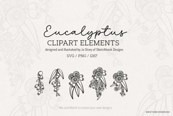 Elevating Design with Hand-drawn Eucalyptus Clipart SVG