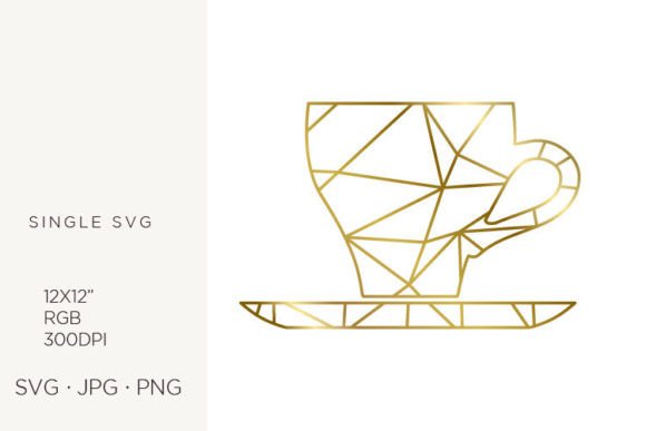Gold Lines Inside Coffee Cup: Elevating Digital and Print Design