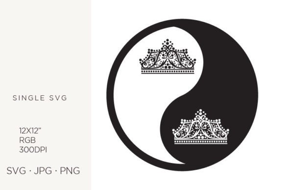Harmonizing Design: Integrating the Yin Yang, Balance Symbol, and Crown in Modern Digital Art