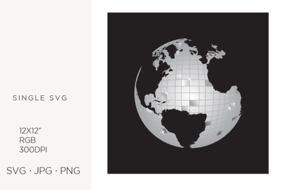 Planet Earth Disco Ball Vector Art