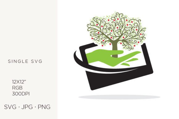Strategic Visuals: Leveraging Smart Phone Screen and Apple Tree Artwork for Brand Clarity
