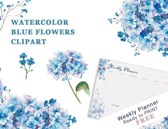 Watercolor Blue Floral Frame Clipart PNG: Elevating Your Winter Wedding Designs