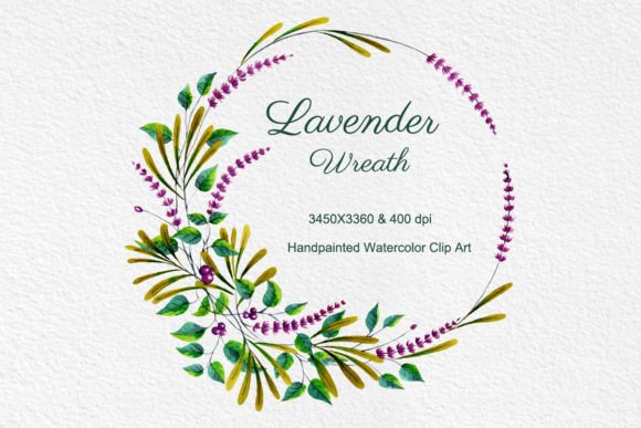 Watercolor Lavender Wreath Clipart Guide