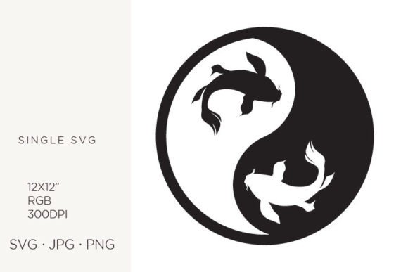 Yin Yang Balance Symbol Fish Clipart